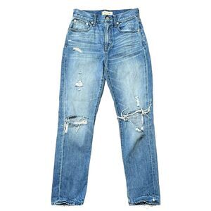 Madewell Size 25 The Perfect Vtg Jeans Chet Wash Busted Knees Distressed Edition